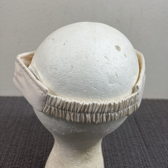 Vintage Visor Hat Cap Womens OS Ivory Stretch Elastic Strap Outdoor Sun Golf - Picture 7 of 14